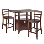 Winsome Albany 3 Piece Counter Height Dining Set With Ladder Back Stools. Fixed Price $385.99.