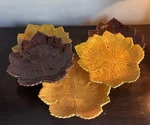 Olfaire Portugal Majolica Red Gold Brown Leaf Dinner Plates Set Of Five #4702. Fixed Price $54.95.