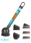 Soap Dispensing Dish Brush Storage Set With 360 Rotating Head, Kitchen Black. Fixed Price $14.76.