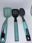 2 Kitchenaid Aqua Sky Nylon Spatula Turner Flipper 14 & Cooking Light Spoon. Fixed Price $16.95.