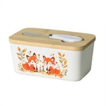 Fox Ceramic Butter Dish With Lid And , 2 Sticks Container .... Fixed Price $23.79.