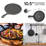10.5 In. Cast Iron Griddle Round Pancake Tortilla Pizza Pre-seasoned Cook Us. Fixed Price $29.99.