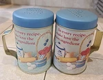 Vtg Salt & Pepper Shakers Jsny Tin Make Love The Main Ingredient Cottage Core. Fixed Price $14.99.