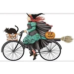 Mary Lake-thompson Witch Bike Halloween Black Cat Flour Sack Kitchen Towel. Fixed Price $12.50.