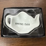 Kate Aspen Swee-tea Ceramic Bag Caddy White Black Letters New In Box. Fixed Price $15.49.