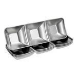 Uxcell 4 Pcs Stainless Steel Sauce Dish, 3 Compartment Sushi Soy Divided. Fixed Price $34.02.