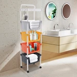 Kitchen Storage Rack 5 Tier Floor-standing Basket Organizer W/ 2 Practical Hook. Fixed Price $46.48.