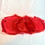 Set Of 3 Pampered Chef Stretch-fit Silicone Lids (vented) For Round Bowl/pan. Fixed Price $12.97.