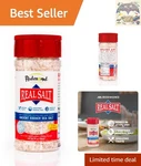 Unrefined Real Sea Salt 10 Oz Shaker Gluten-free, Kosher, All-natural Taste. Fixed Price $13.99.