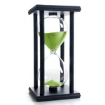 Hourglass 60 Minutes Green Timer, Black Wooden Frame Sandglass. Fixed Price $24.93.