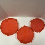 3 Round Pampered Chef Stretch-fit Silicone Lid Set Of Three #1758 Vent Hole. Fixed Price $19.99.