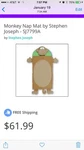Monkey Nap Roll Mat By Stephen Joseph Monogrammed Ethan New. Fixed Price $55.00.