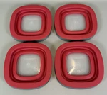 Lot Of 4 Rubbermaid Premier Square Snap Replacement 5" Red 10M1M2 Lids Only. Fixed Price $21.59.