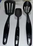 Amana 3-PIECE Kitchen Utensils Set Black Spatula, Slotted Spoon And K1. Fixed Price $19.99.