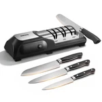 Professional 3-STAGE Sharpener: 100% Diamond, 15 Angle For All Kitchen Knives. Fixed Price $49.99.