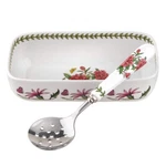 Portmeirion Botanic Garden Cranberry Dish And Slotted Spoon 2-PIECE Set Rhod. Fixed Price $41.86.