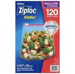 (120-PACK) Ziploc Gallon Food Storage Slider Bags, Power Shield Technology New. Fixed Price $17.99.