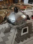 Mcm West Bend Penguin Stainless Steel Hot & Cold Server Brown Bakelite Handles. Fixed Price $34.00.