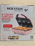 Holstein Housewares Cupcake Maker Pink 6 Nonstick Electric New Open Box. Fixed Price $22.40.
