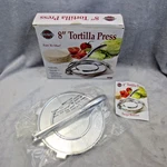 Norpro Inch Tortilla Maker Press Heavy Cast Aluminum 1068 New Ob. Fixed Price $17.95.