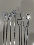 Pampered Chef Stainless Steel Skewer Set Hat Kabob Grill Tools 8 Pieces. Fixed Price $18.97.