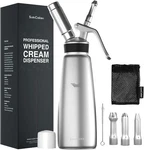 Simcoker 500ML Aluminum Whipped Cream Dispenser - 3 Nozzles, Brush, Bag. Fixed Price $72.74.