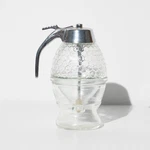Vintage 1980 Norpro Beehive Honey Syrup Dispenser Glass Chrome Trigger Drip Base. Fixed Price $32.00.