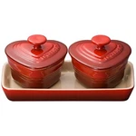 Le Creuset Miniature Ramekin D'amour Cherry Red Heart Shape Stoneware. Fixed Price $71.70.