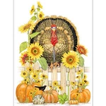 Mary Lake-thompson Turkey Pumpkin Sunflower Crow Fall Flour Sack Kitchen Towel. Fixed Price $12.50.