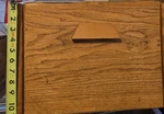 Vintage Solid Oak Bread Box. Fixed Price $95.00.