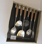 Vtg Ekco 6 Piece Utensil Set W Rack Original Crest Kitchen Tools Box. Fixed Price $139.00.