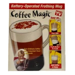 Coffee Magic Frothing Mug Battery Operated 16 Oz Mixer + Lid As Seen On Tv Nib. Fixed Price $16.99.