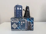 Dr. Who Salt Pepper Shaker Set Tardis Dalek Ceramic Philosophers Guild With Box. Fixed Price $24.94.