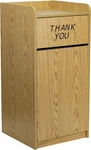 2 Pack Restaurant Trash Can Receptacles Oak Finish - Wood Tray Top. Fixed Price $539.95.