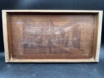 Vtg Golden State Box Factory California Redwood Tray San Gabriel Fiesta 14". Fixed Price $17.24.