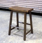 Wood Classic Saddle-seat 24' Kitchen Table Bar Stool Walnut (used). Fixed Price $53.95.