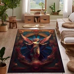 Greek Angel Statue Rug, Mythological Sculpture Bioluminescent Art, Area. Fixed Price $90.62.