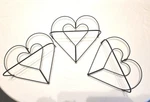 3 Heart Shaped Wire Pie Rack Vtg Stand, Cake Trivet, Wrought Iron Farmhouse. Fixed Price $27.99.