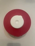 Tupperware Round Bagel Salad Fruit Keeper Pink 440B-4 W/ Smidget 4453A-5. Fixed Price $6.99.