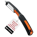 Swissmar Non-slip Double Edge Straight Peeler, Black & Orange. Fixed Price $21.99.