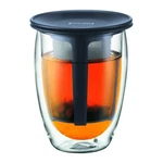 Bodum 12-OUNCE Tea For One, Double Wall Glass With Strainer, Black. Fixed Price $33.38.