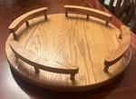 Vtg Mcm Lazy Susan Solid Wood Grain Granny Core 12" Swivel Spin Dining. Fixed Price $32.00.
