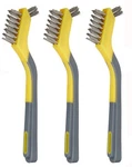 Amazon Basics Stainless Steel Mini Brushes, Soft Grip, 3-PACK, Grey/yellow. Fixed Price $7.76.