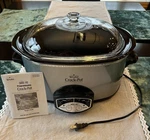 Rival 3860 6QT Oval Silver & Black Crock Pot Slow Cooker Smart Tested Works. Fixed Price $58.75.