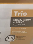 Original Pot Triple Trio Slow Cooker 1.5 QT.3 Stoneware Crocks. Fixed Price $68.90.
