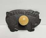 Vintage Norpro Bacon Press Pig Shaped 8 Inch With Wooden Knob Handle Nice. Fixed Price $15.95.