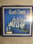Elegant Chess Set, Made Of Solid Glass, Clear & Frosted, Smoked Board. Fixed Price $20.00.