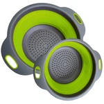 Green Kitchen Strainer Colander Set Multifunctional Silicone Food Plastic 2PCS. Fixed Price $18.99.