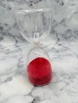 Decorative Hourglass, Clear Filled With Red Sand, Hand Made Quality. Fixed Price $19.95.