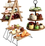Rustic 3-TIER Wooden Cupcake Stand For Weddings, Parties & Home Decor. Fixed Price $104.99.